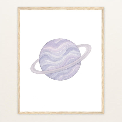 Planet Poster mit Holzrahmen von tinylearner