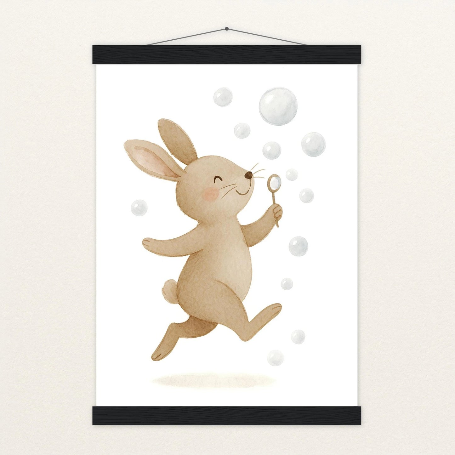 Holly der Hase - Motiv: "Seifenblasen" Poster mit Leisten von tinylearner