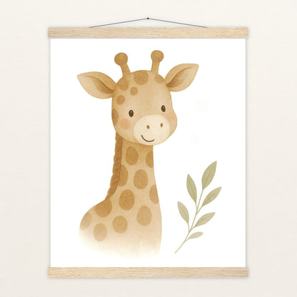 Greta die Giraffe Poster mit Leisten von tinylearner