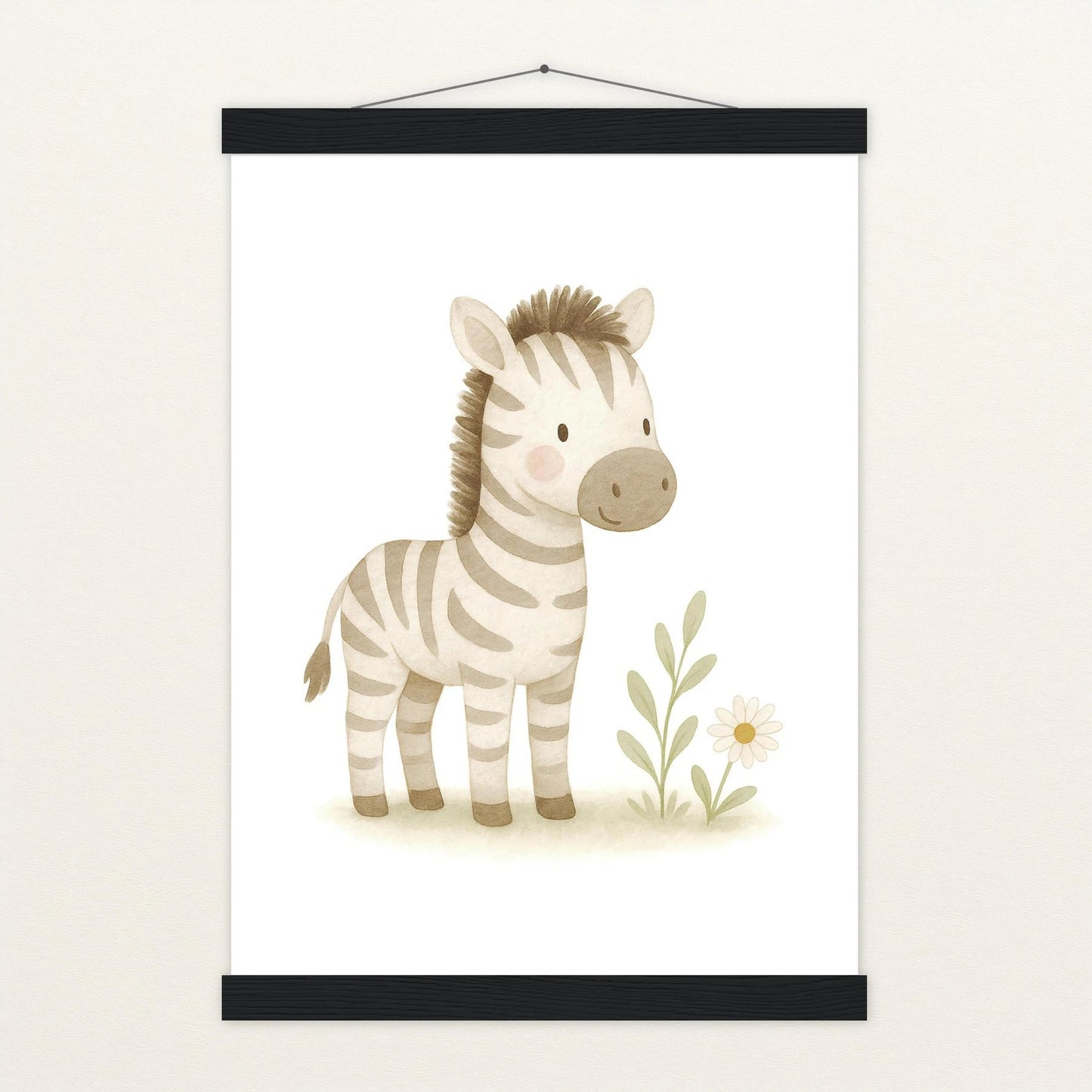 Zinni das Zebra Poster mit Leisten von tinylearner