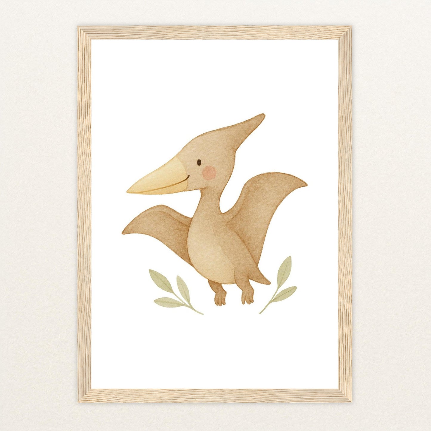 Dinosaurier Pteranodon Poster mit Holzrahmen von tinylearner
