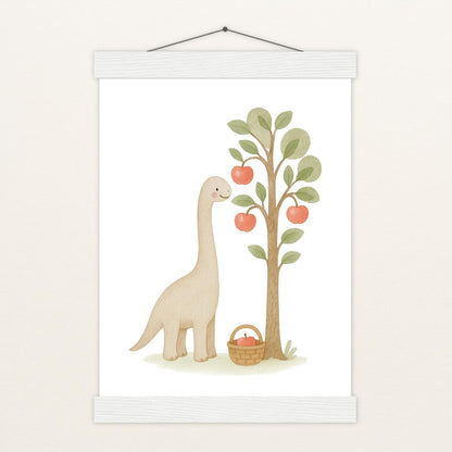 Dinosaurier Brachiosaurus - Motiv: "Apfelbaum" Poster mit Leisten von tinylearner