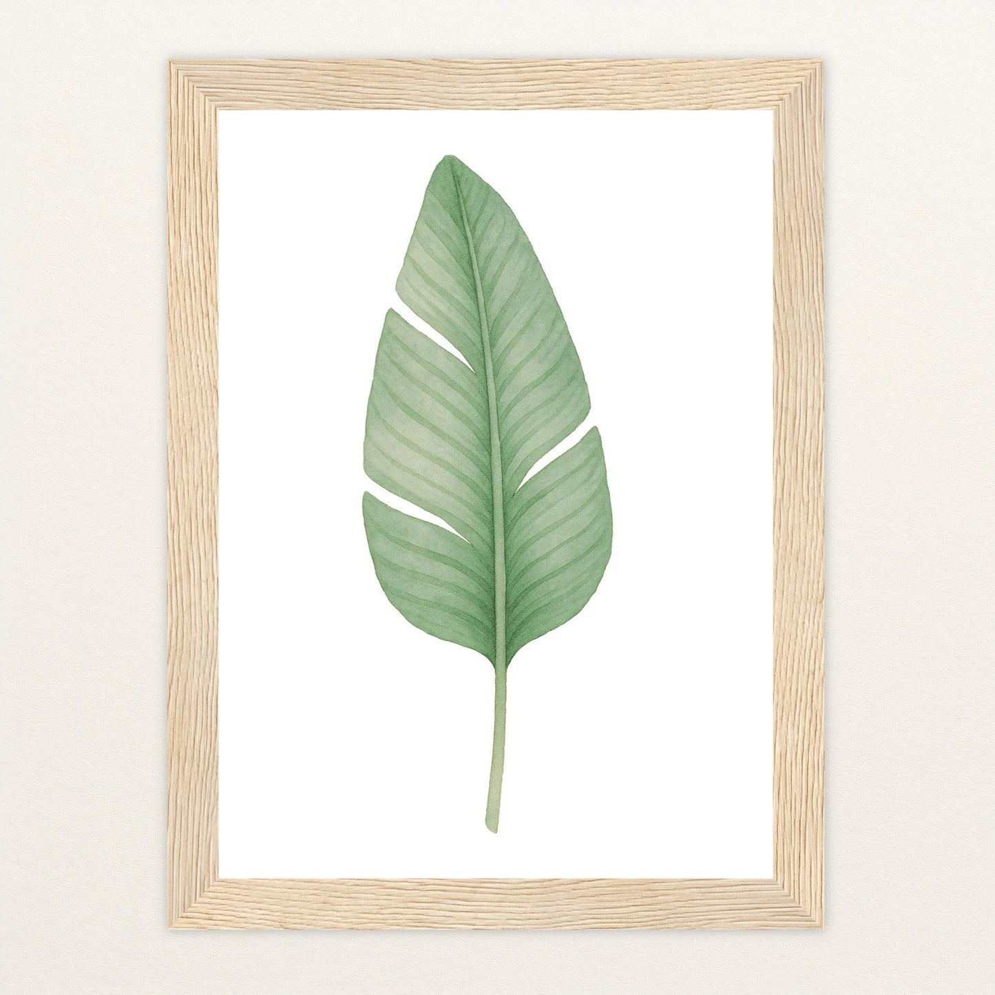 Strelitzien-Blatt Poster mit Holzrahmen von tinylearner