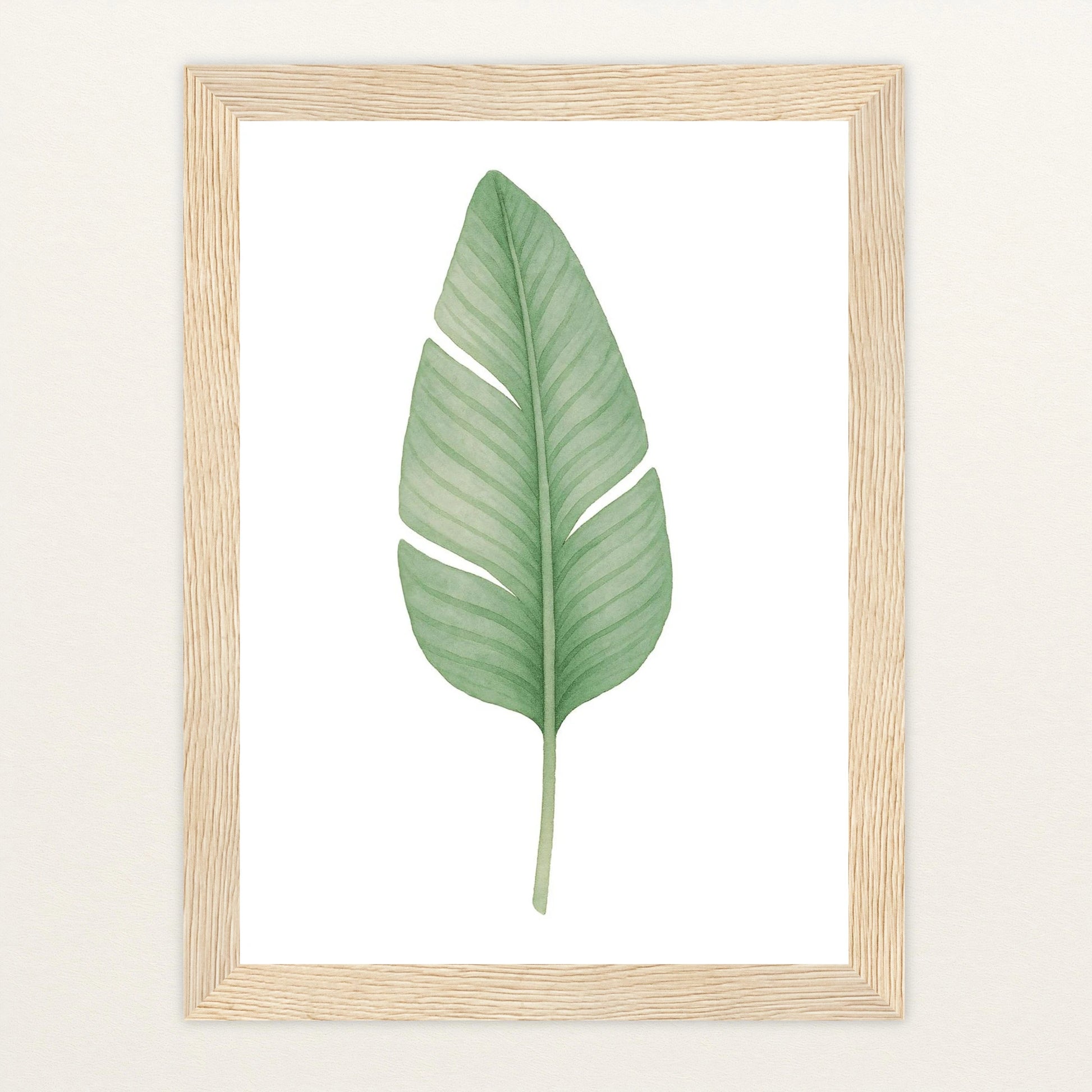 Strelitzien-Blatt Poster mit Holzrahmen von tinylearner