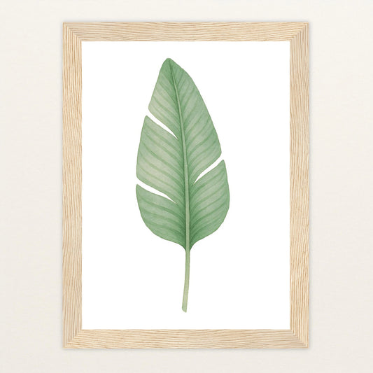 Strelitzien-Blatt Poster mit Holzrahmen von tinylearner