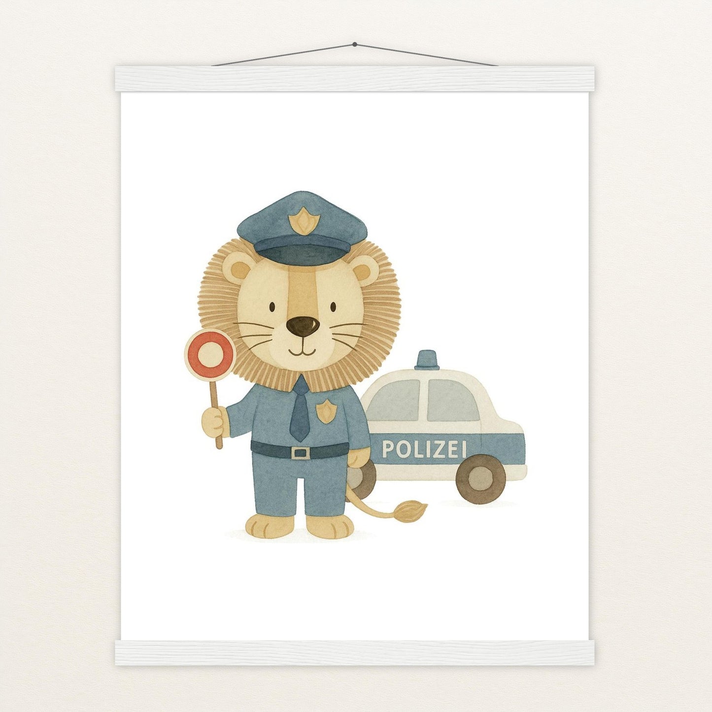 Leo der Löwe - Motiv: "Polizei" Poster mit Leisten von tinylearner