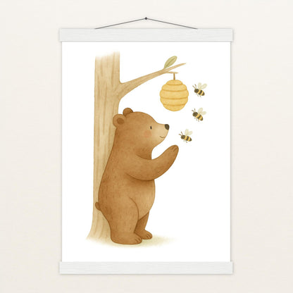 Balu der Bär - Motiv: "Bienenstock" Poster mit Leisten von tinylearner