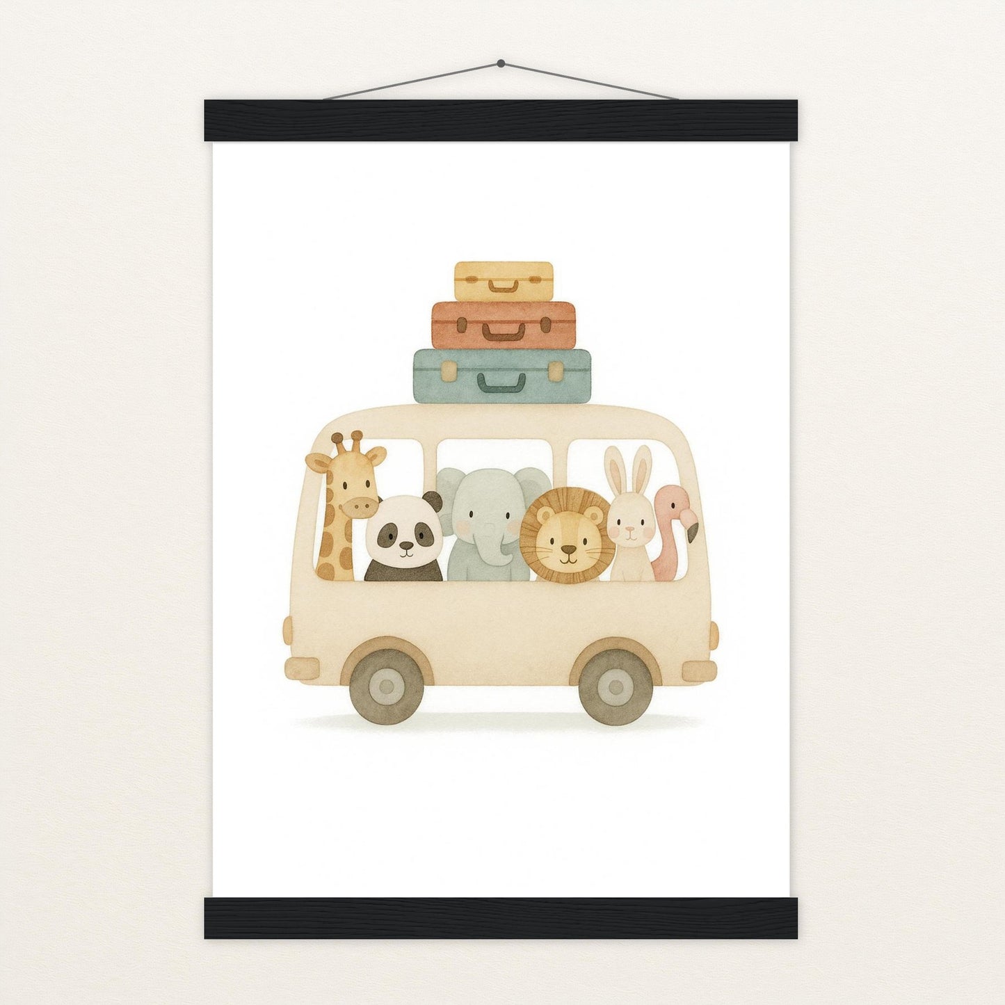 Tierfreunde - Motiv: "Reisebus" Poster mit Leisten von tinylearner