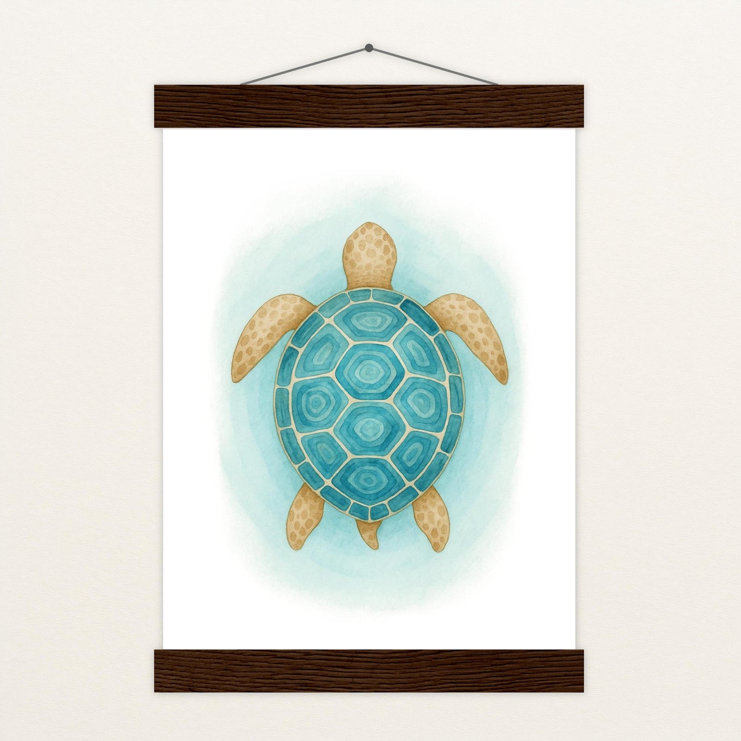 Sora die Schildkröte - Motiv: "Treiben" Poster mit Leisten von tinylearner