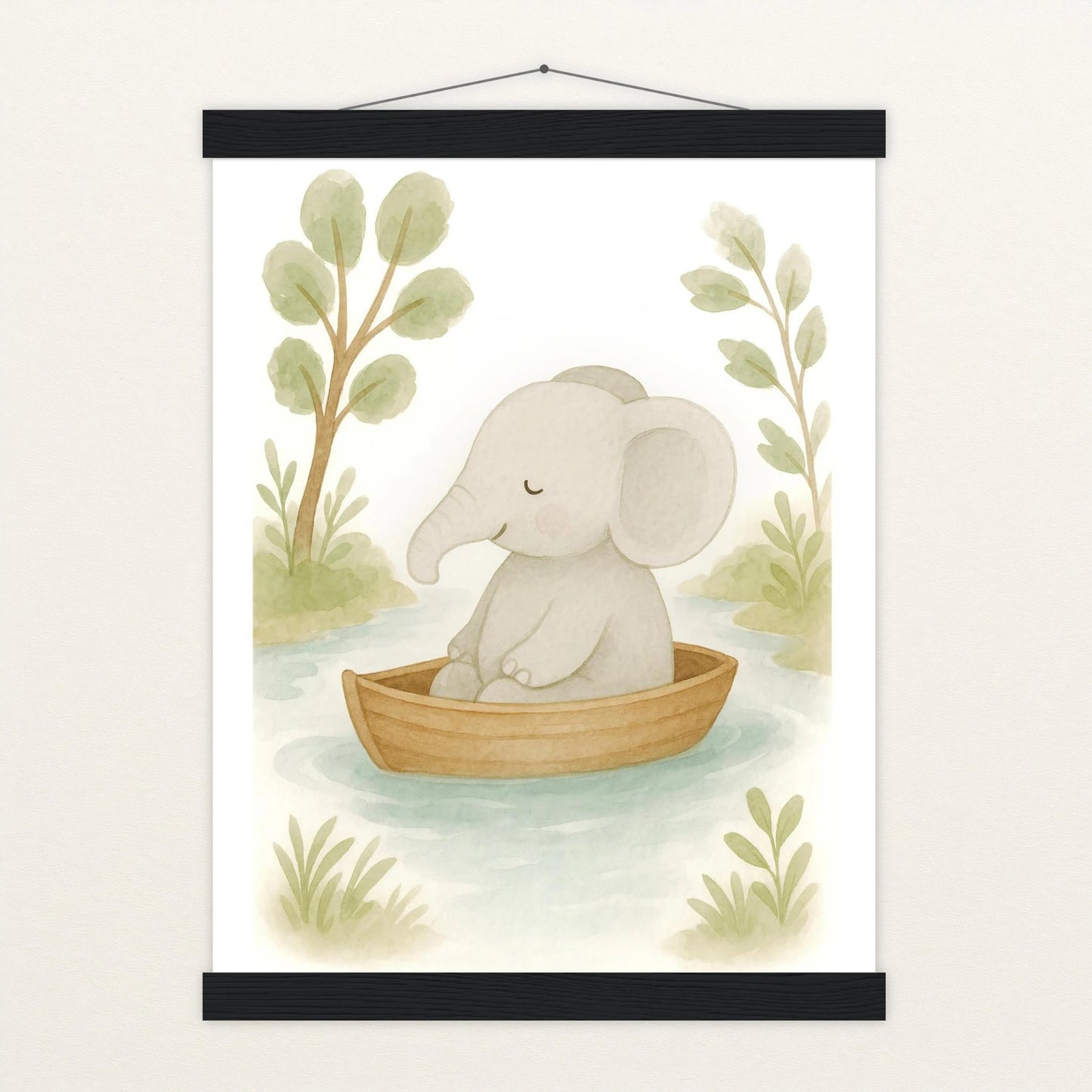 Emil der Elefant - Motiv: "Boot" Poster mit Leisten von tinylearner
