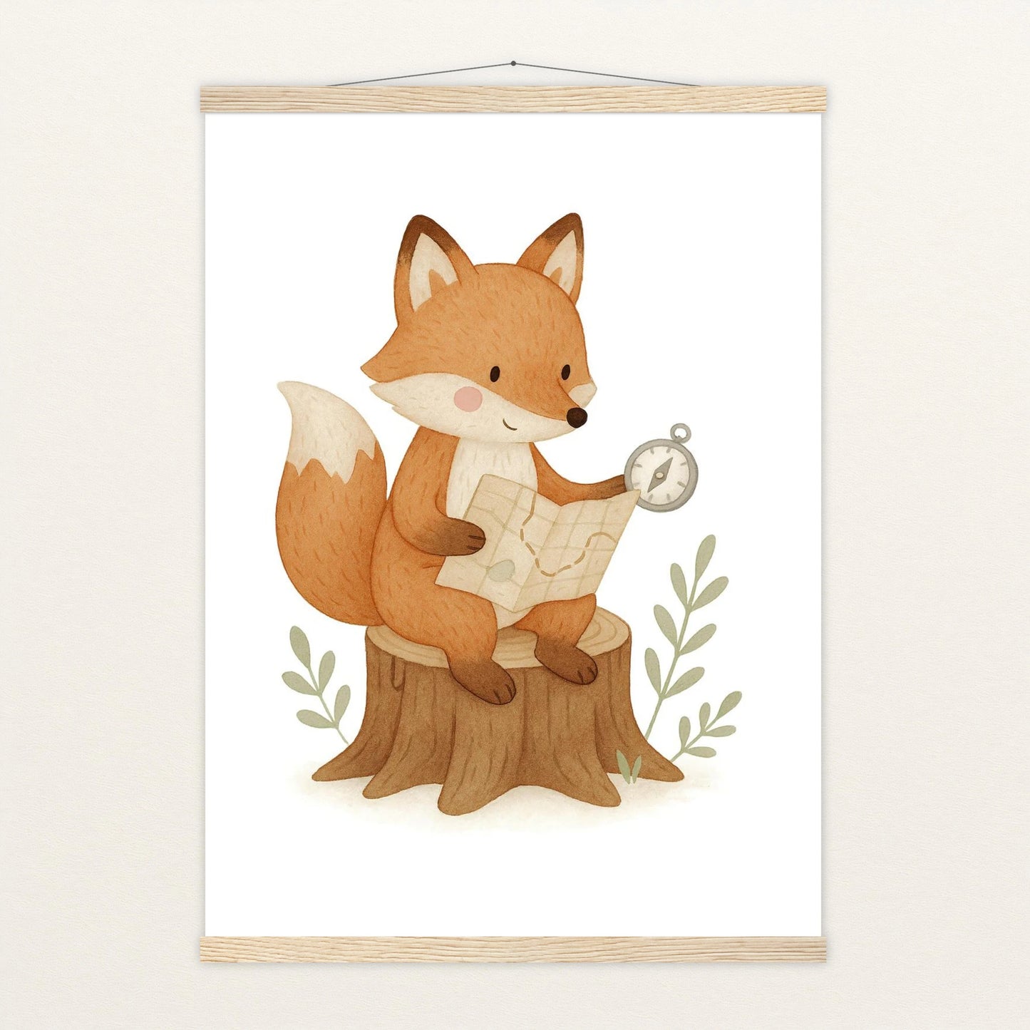 Finnegan der Fuchs - Motiv: "Abenteuerlust" Poster mit Leisten von tinylearner