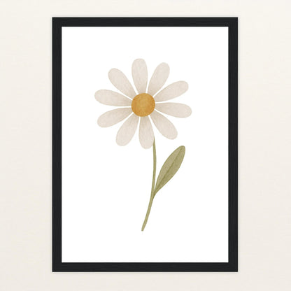 Gänseblümchen Poster mit Holzrahmen von tinylearner
