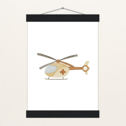 Rettungshubschrauber Poster mit Leisten von tinylearner