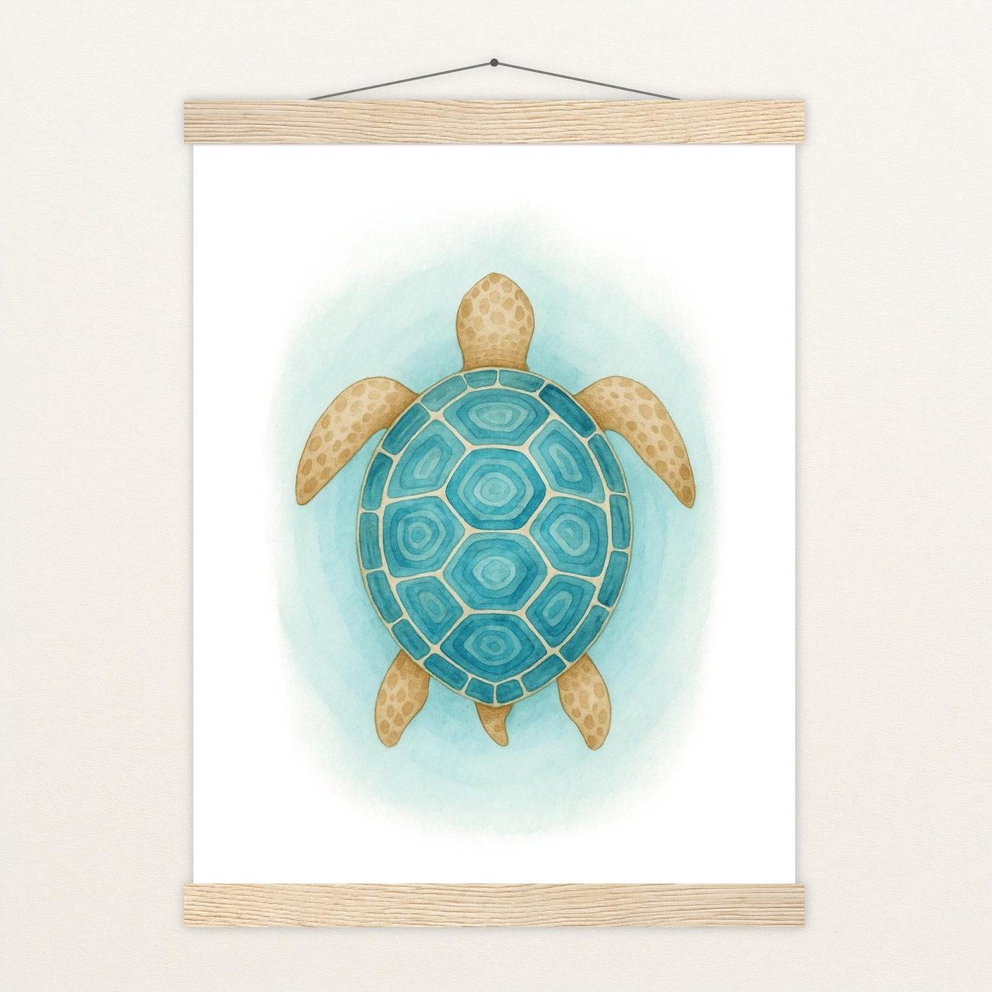 Sora die Schildkröte - Motiv: "Treiben" Poster mit Leisten von tinylearner