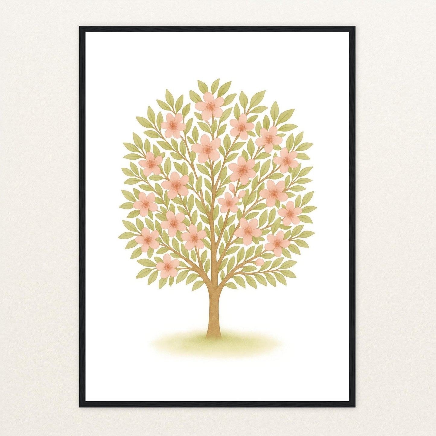 Kirschbaum Poster mit Holzrahmen von tinylearner