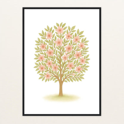 Kirschbaum Poster mit Holzrahmen von tinylearner