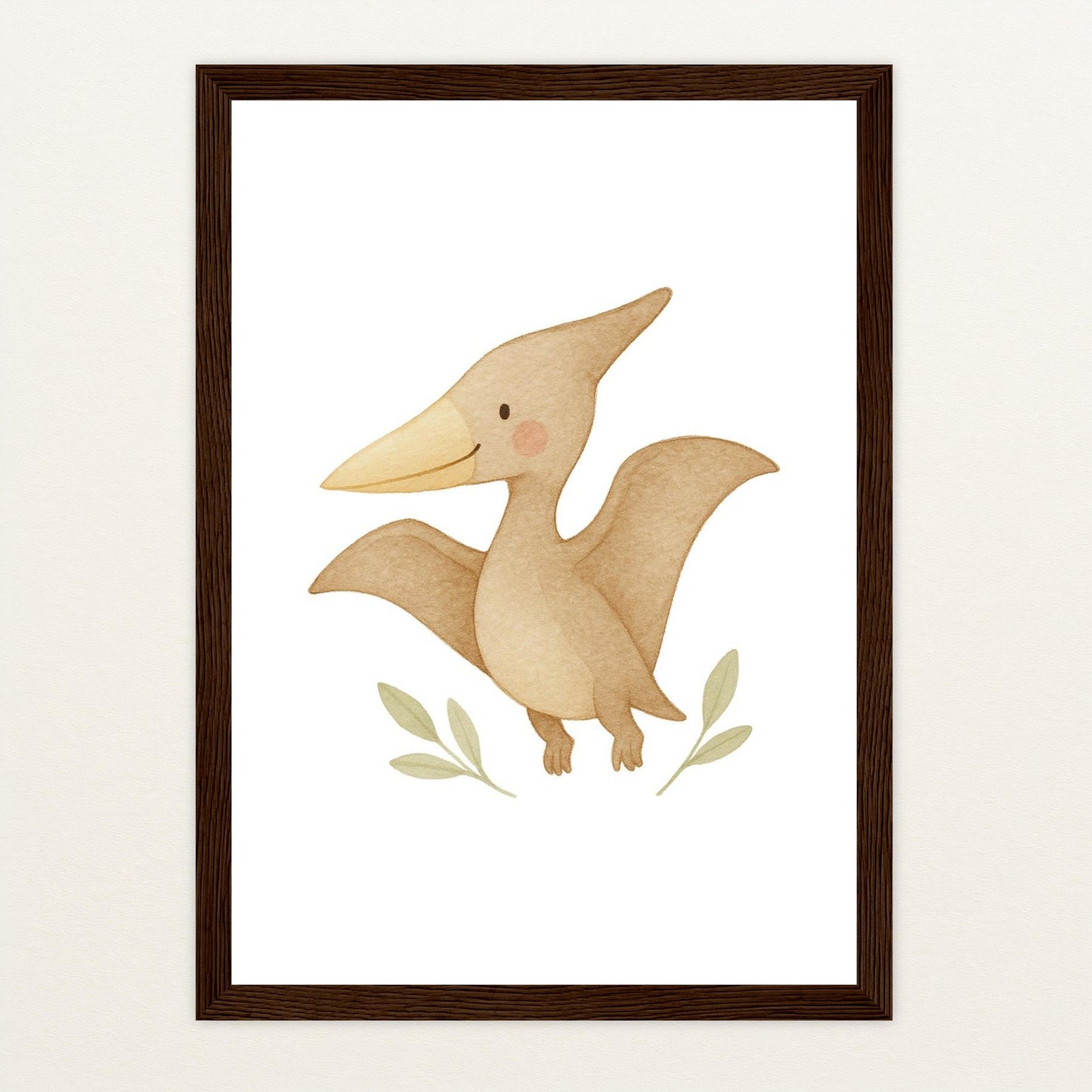 Dinosaurier Pteranodon Poster mit Holzrahmen von tinylearner