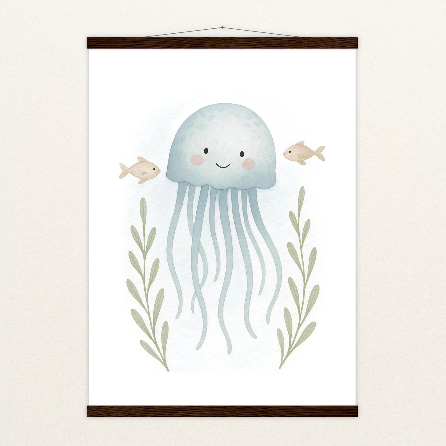 Quinn die Qualle Poster mit Leisten von tinylearner