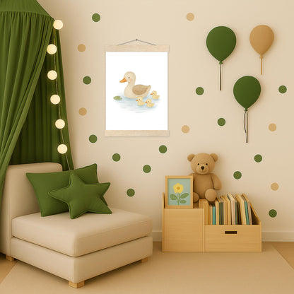 Gusi die Gans - Motiv: "Teich" Poster mit Leisten von tinylearner