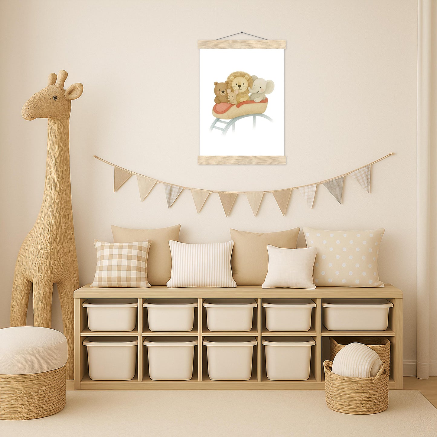 Tierfreunde - Motiv: "Achterbahn" Poster mit Leisten von tinylearner