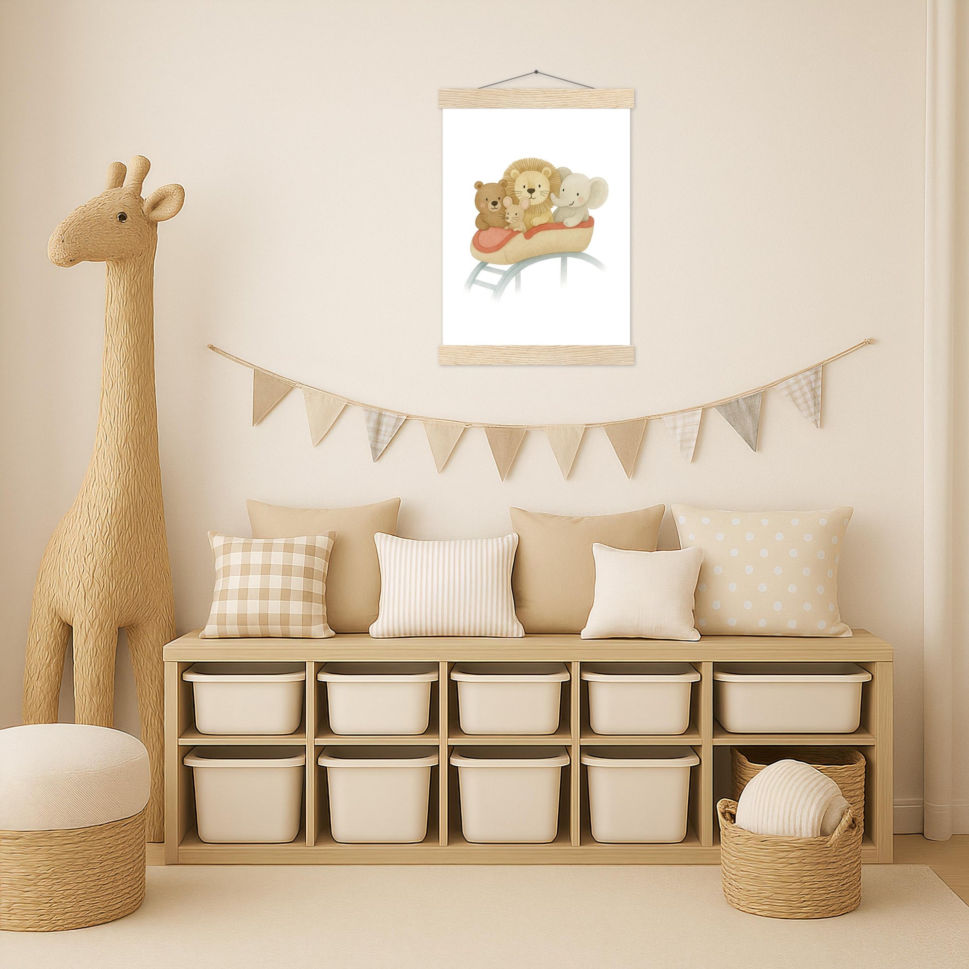 Tierfreunde - Motiv: "Achterbahn" Poster mit Leisten von tinylearner