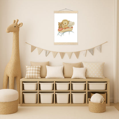 Tierfreunde - Motiv: "Achterbahn" Poster mit Leisten von tinylearner