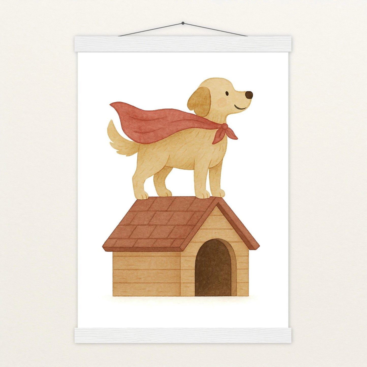 Hugo der Hund - Motiv: "Superheld" Poster mit Leisten von tinylearner