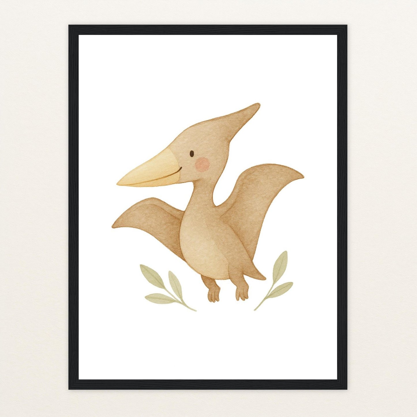 Dinosaurier Pteranodon Poster mit Holzrahmen von tinylearner