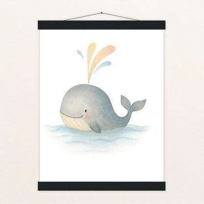 Willi der Wal - Motiv: "Freude" Poster mit Leisten von tinylearner