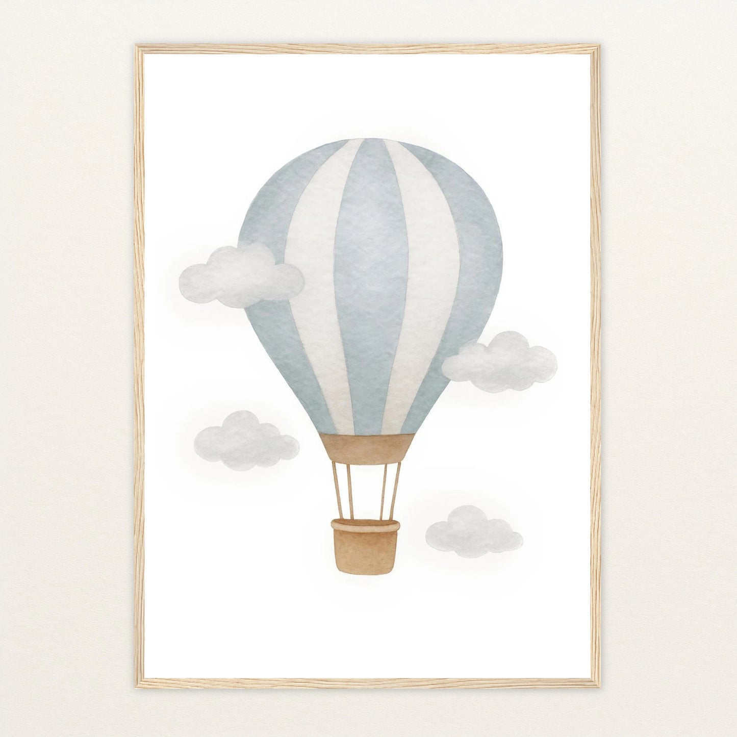 Heißluftballon Poster mit Holzrahmen von tinylearner