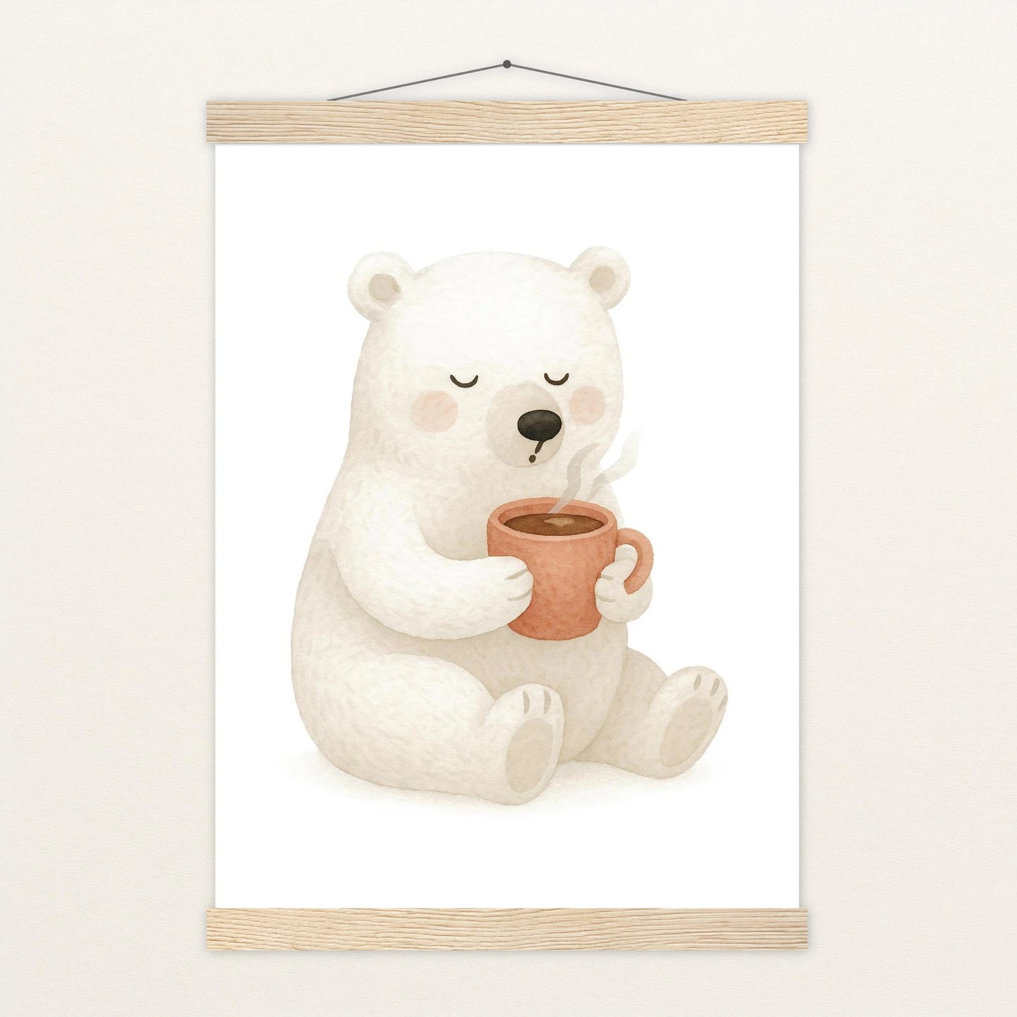 Pummel der Polarbär - Motiv: "Kakao" Poster mit Leisten von tinylearner