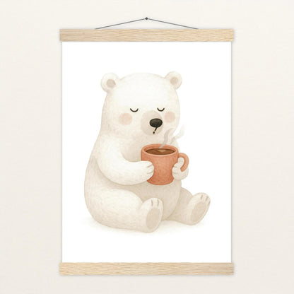 Pummel der Polarbär - Motiv: "Kakao" Poster mit Leisten von tinylearner