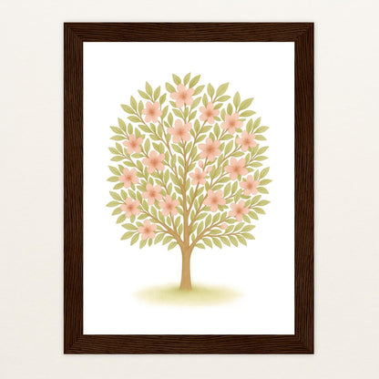 Kirschbaum Poster mit Holzrahmen von tinylearner