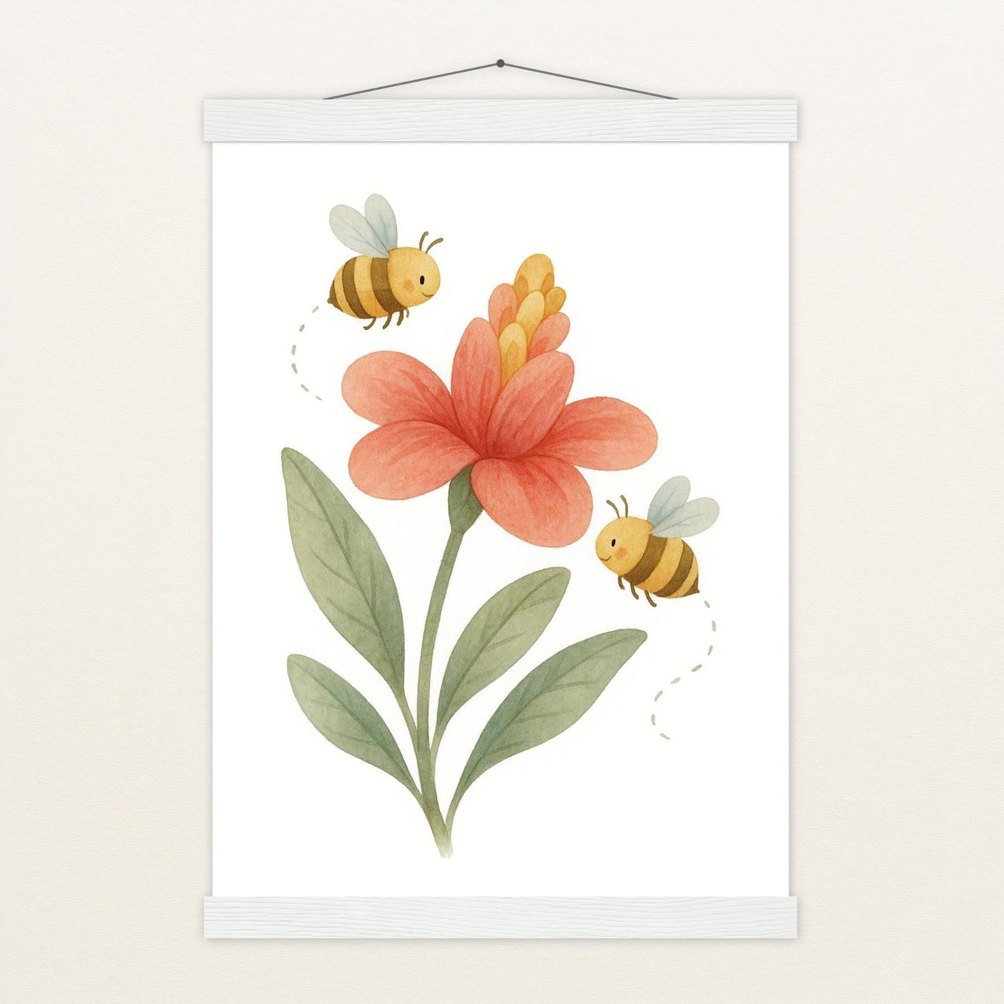 Bibi die Biene - Motiv: "Blume" Poster mit Leisten von tinylearner