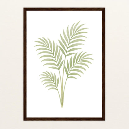 Howea-Blatt Poster mit Holzrahmen von tinylearner