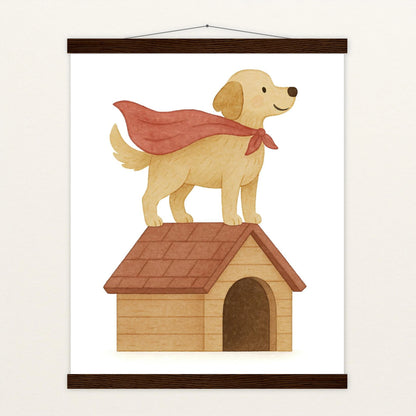 Hugo der Hund - Motiv: "Superheld" Poster mit Leisten von tinylearner