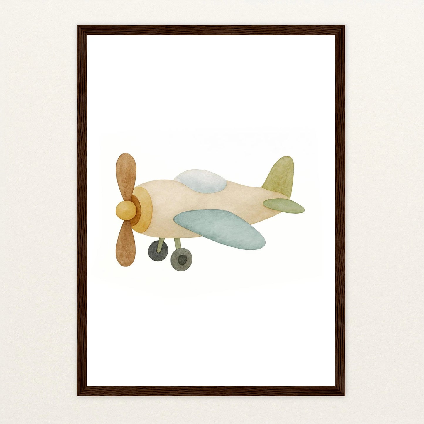 Propellerflugzeug Poster mit Holzrahmen von tinylearner