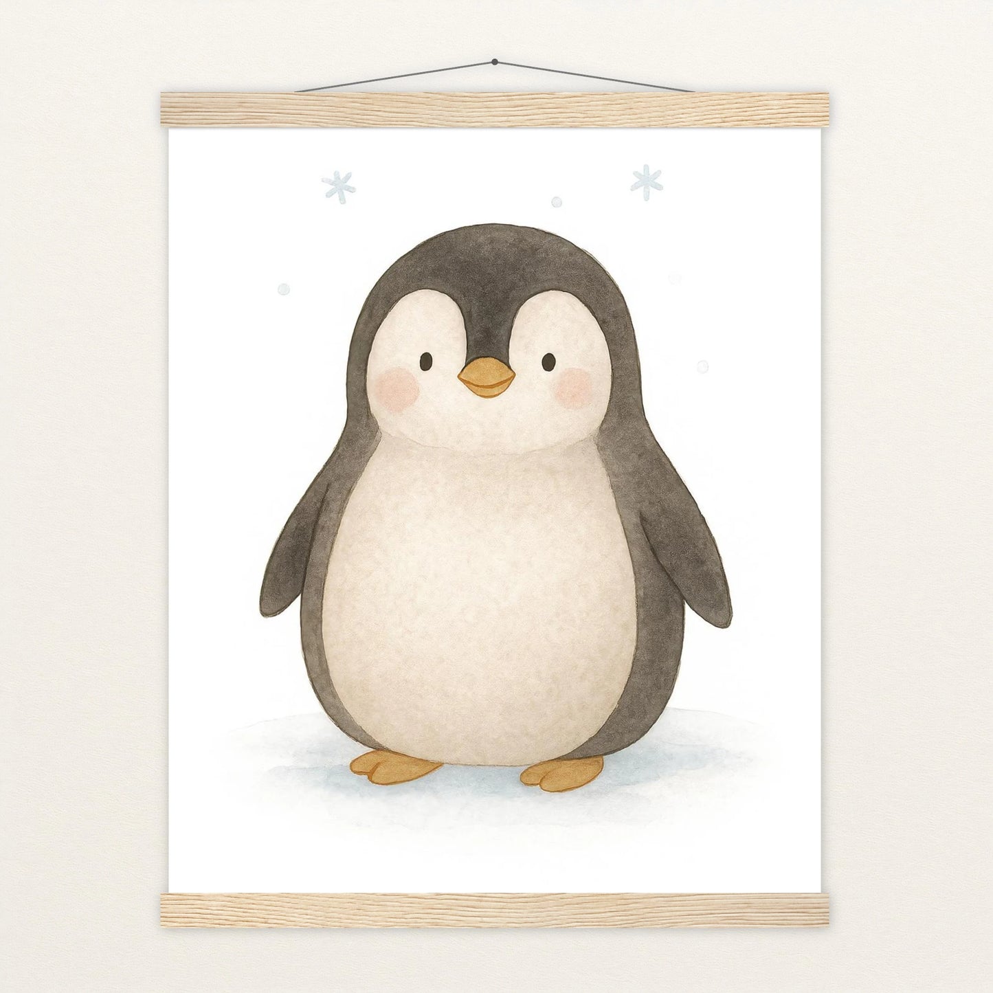 Pia der Pinguin Poster mit Leisten von tinylearner