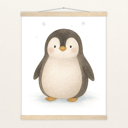 Pia der Pinguin Poster mit Leisten von tinylearner