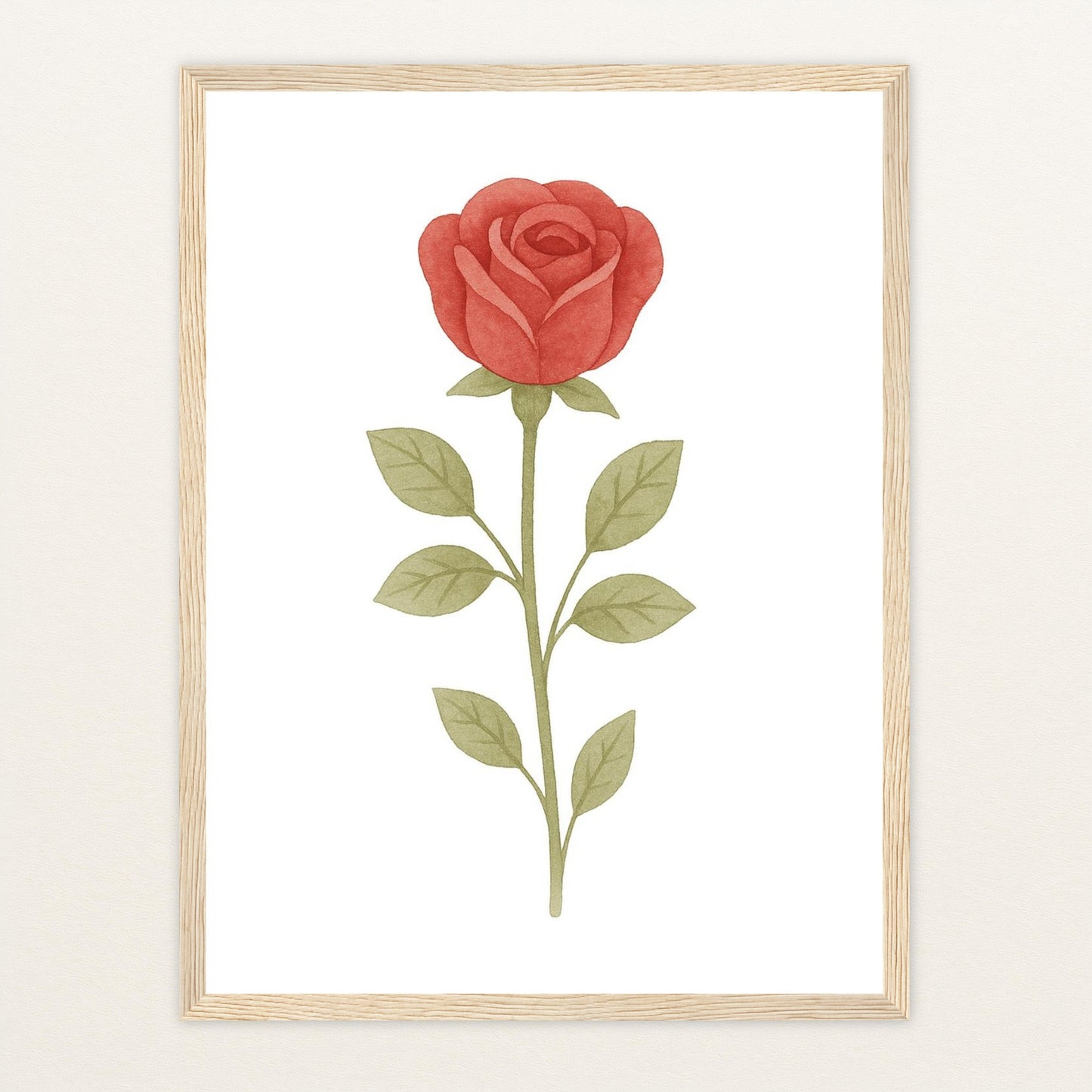Rose Poster mit Holzrahmen von tinylearner
