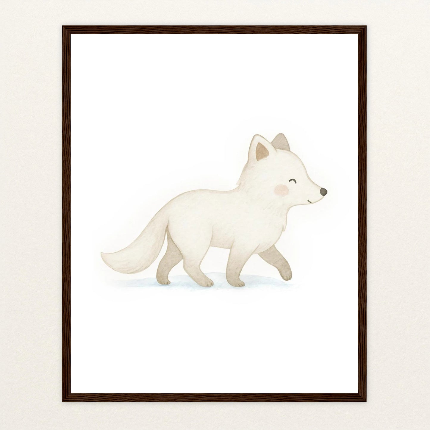 Pino der Polarfuchs Poster mit Holzrahmen von tinylearner