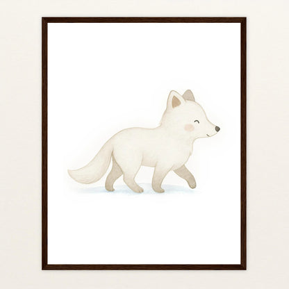 Pino der Polarfuchs Poster mit Holzrahmen von tinylearner