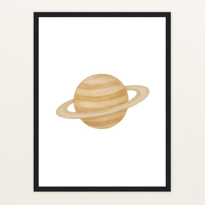 Saturn Poster mit Holzrahmen von tinylearner