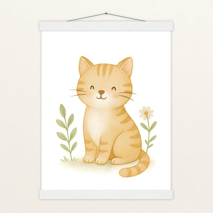 Kira die Katze Poster mit Leisten von tinylearner