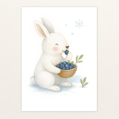 Sina der Schneehase - Motiv: "Blaubeeren" Poster von tinylearner