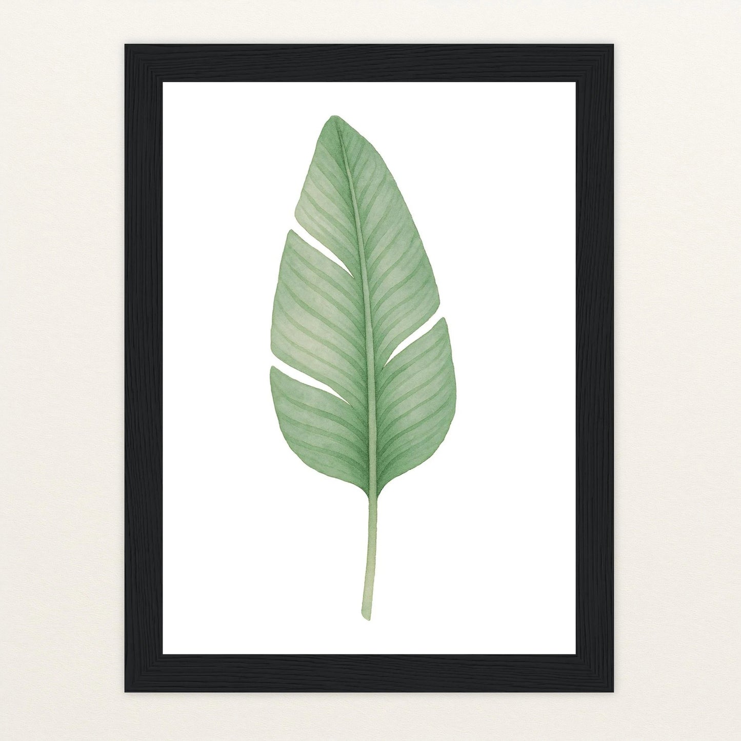 Strelitzien-Blatt Poster mit Holzrahmen von tinylearner