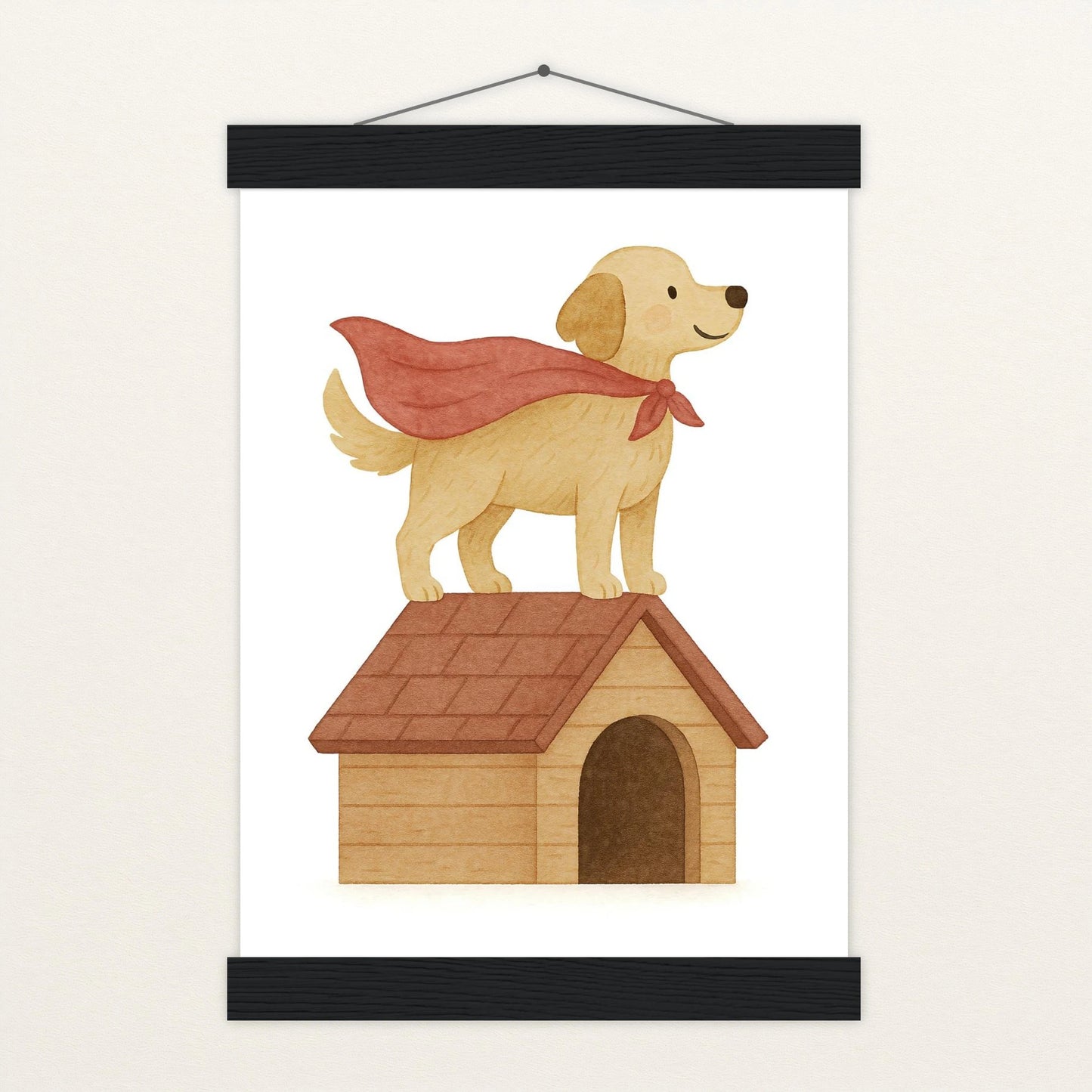 Hugo der Hund - Motiv: "Superheld" Poster mit Leisten von tinylearner