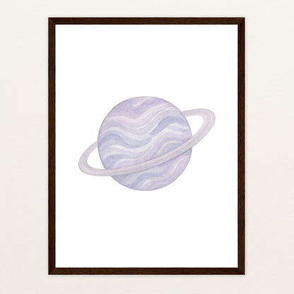 Planet Poster mit Holzrahmen von tinylearner
