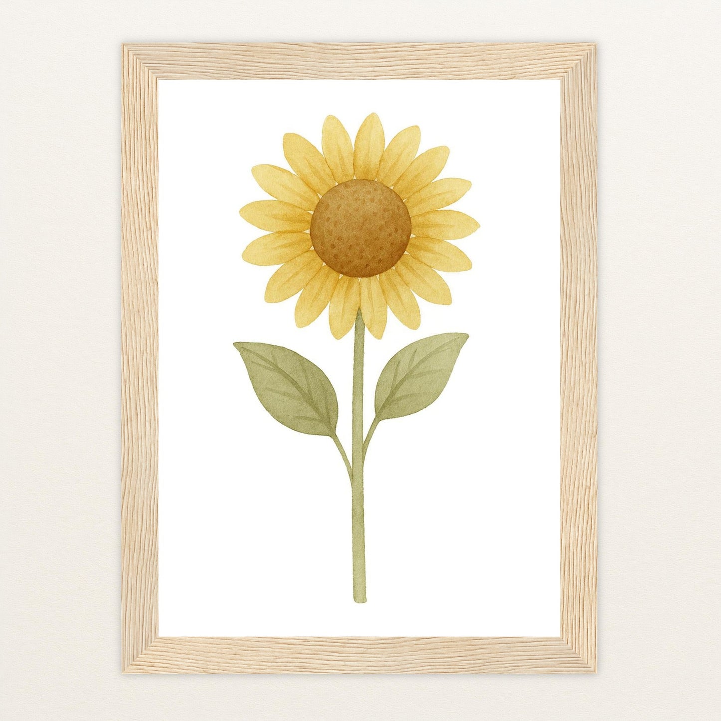 Sonnenblume Poster mit Holzrahmen von tinylearner