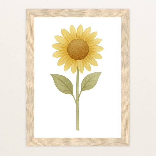 Sonnenblume Poster mit Holzrahmen von tinylearner